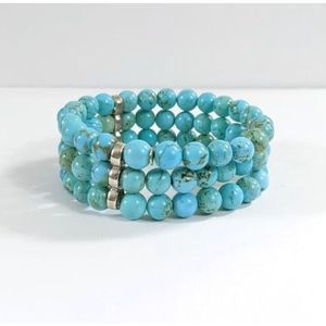 Southwestern Gemstone Shubes sterling silver Stretch bracelet